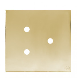 Placa p/ 3 furos 4x4 - Novara Glass Dourado